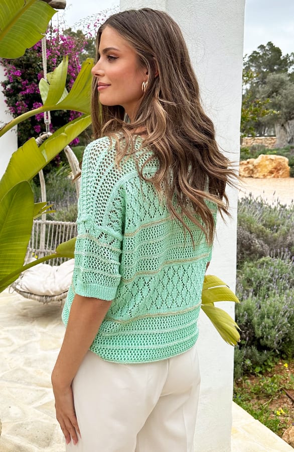 Gehaakte Top Detail Lurex Mint – shoparchief, foto 4