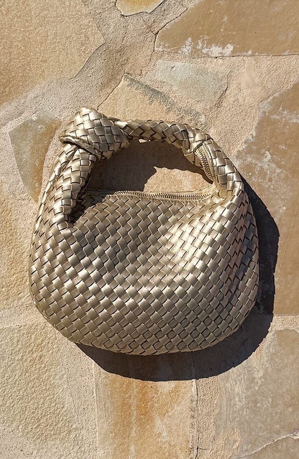 Gevlochten Handtas Goud – shoparchief, foto 2