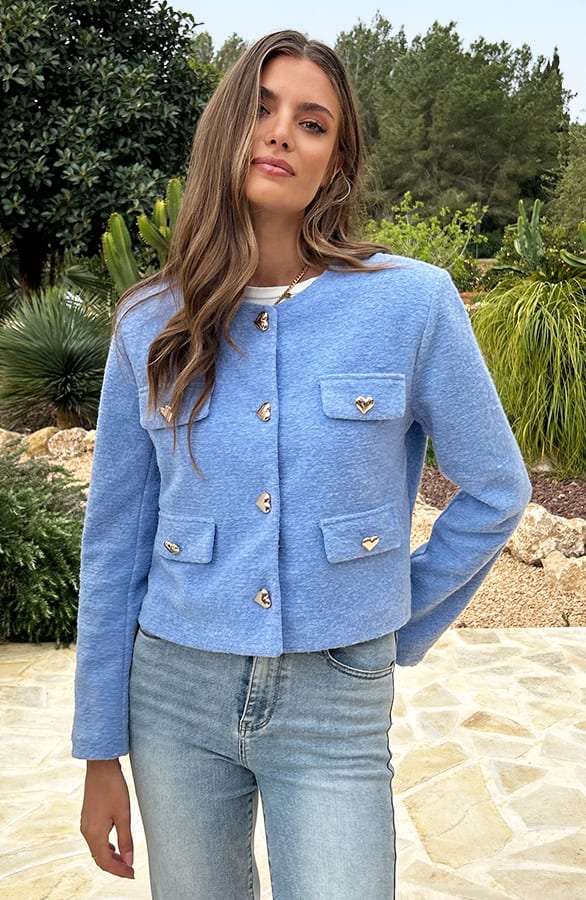 Heart Soft Short Jacket Baby Blue – shoparchief, foto 7