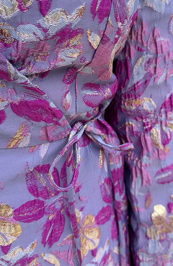 Jacquard Kleid Weiter Ärmel Lila, Kleider, Foto 6