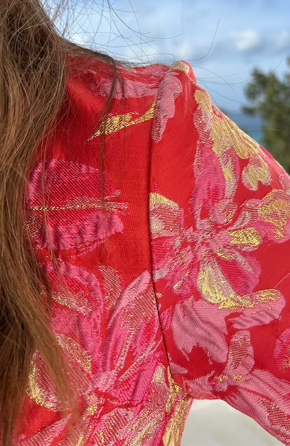 Jacquard Jurk Wijde Mouw Rood – jurken, foto 13