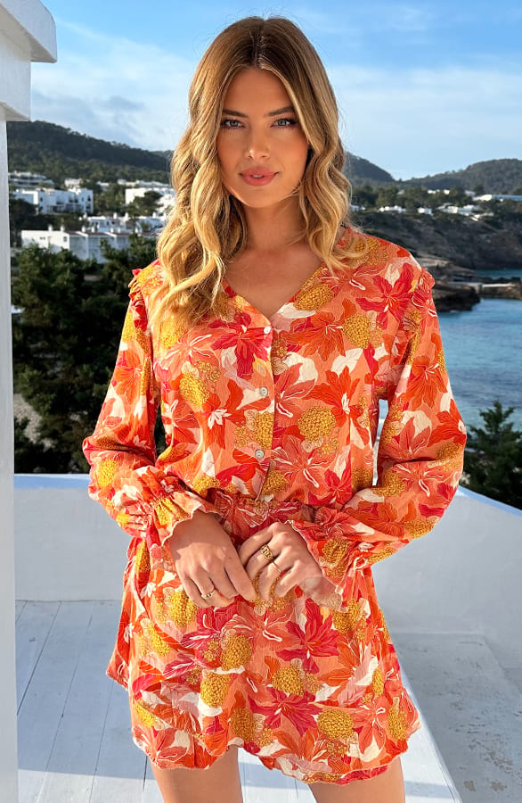 Ruffle Skort Flower Oranje – shoparchief, foto 8