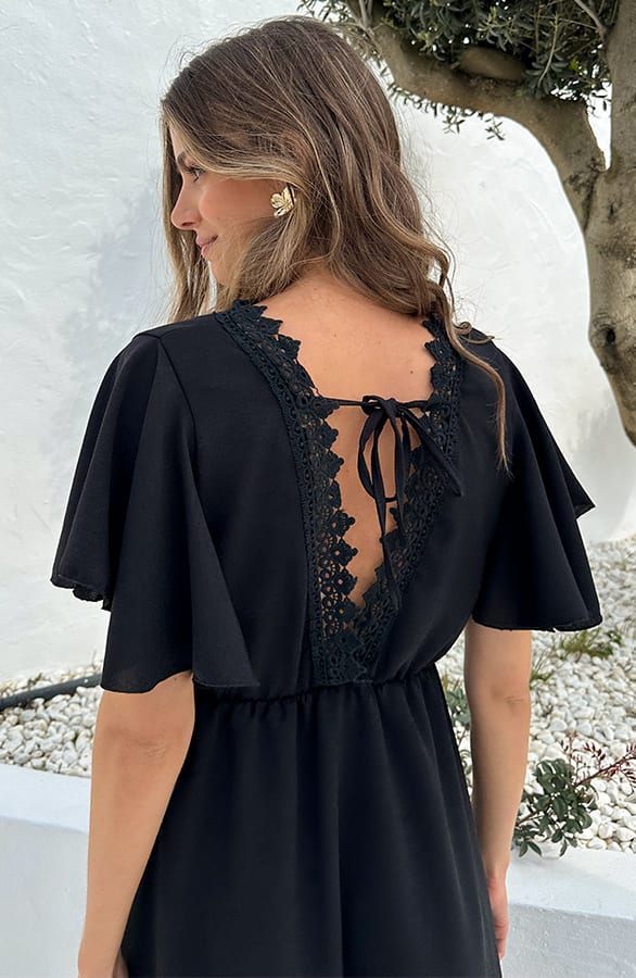 Lace Kleid Low Back Schwarz, Kleider, Foto 4