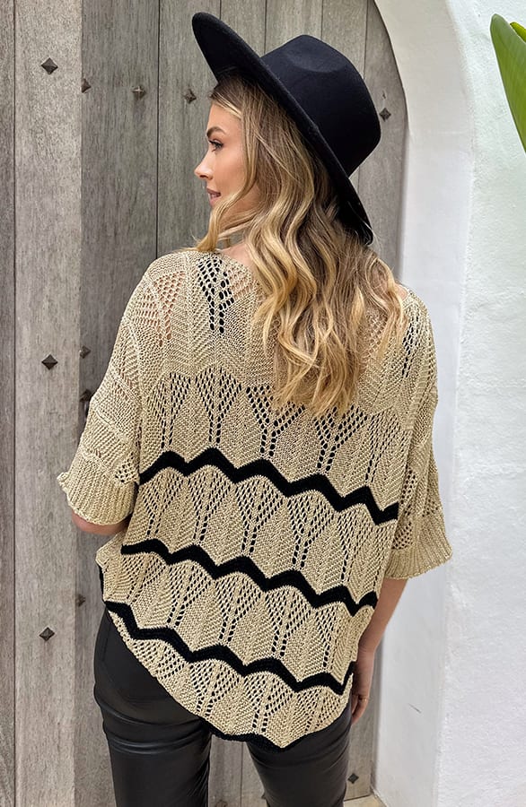 Lurex Top Gehaakt Beige – shoparchief, foto 4