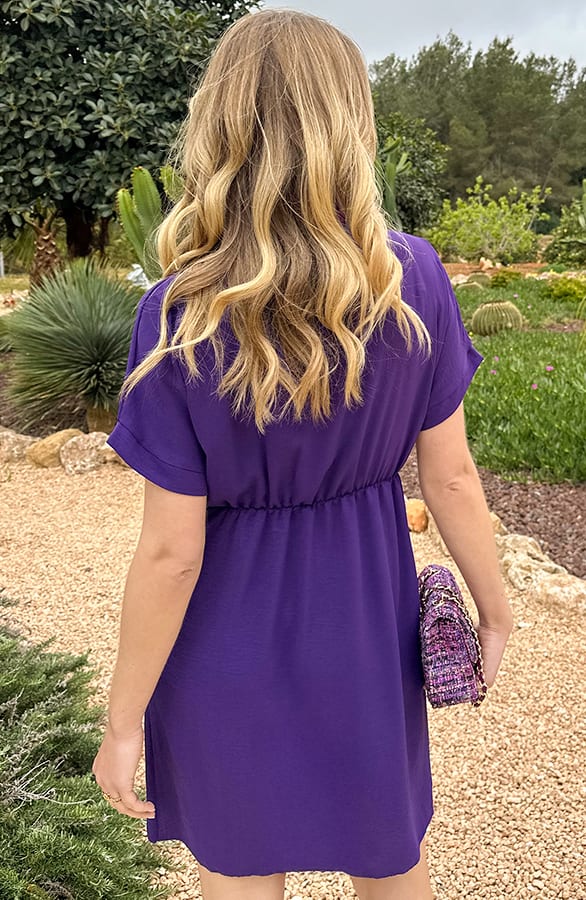 Miami Wrap Jurk Dark Purple – jurken, foto 4