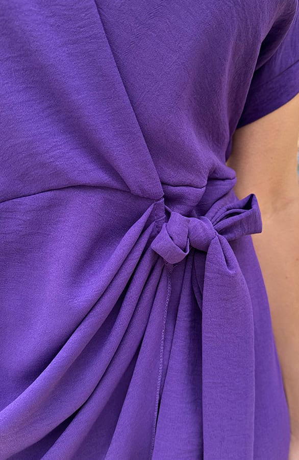 Miami Wrap Jurk Dark Purple – jurken, foto 5