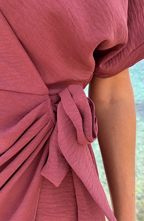 Miami Wrap Jurk Dust Roze – jurken, foto 6