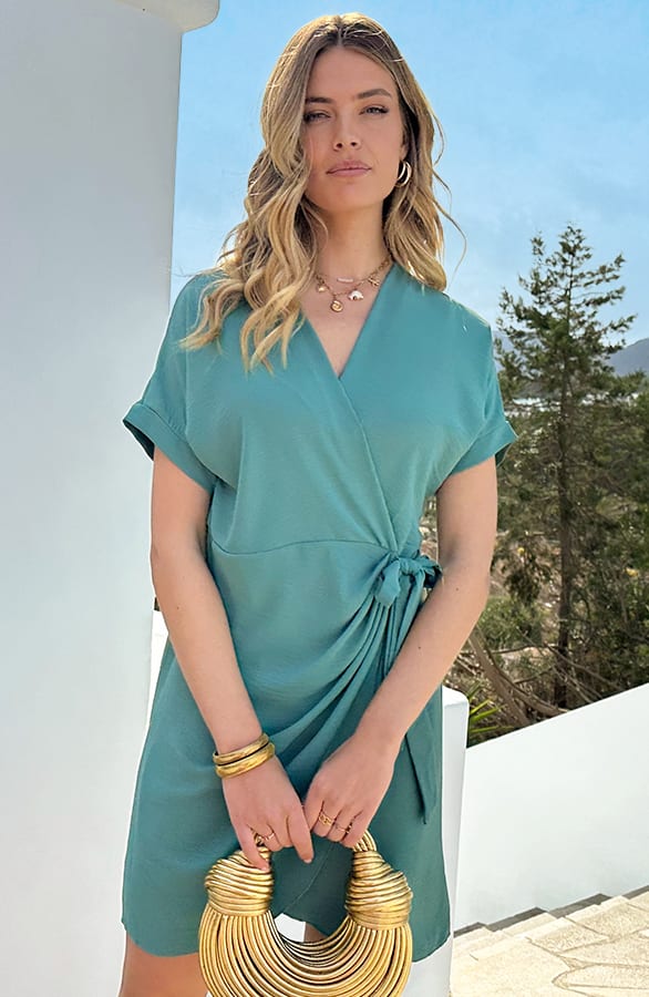 Miami Wrap Jurk Mint – shoparchief, foto 4