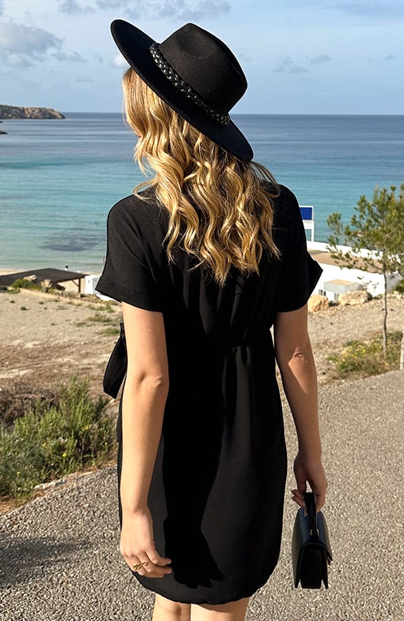Miami Wrap Jurk Zwart – jurken, foto 4