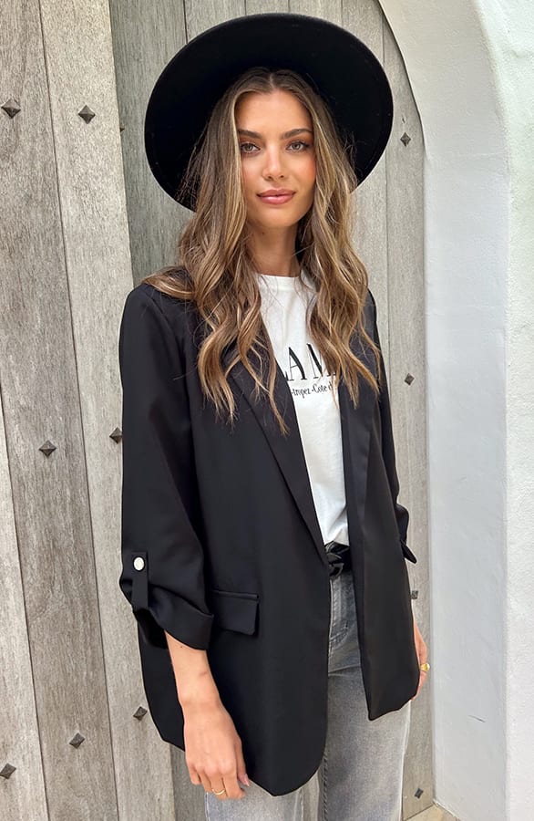 Oversized Blazer Limited Zwart – shoparchief, foto 4