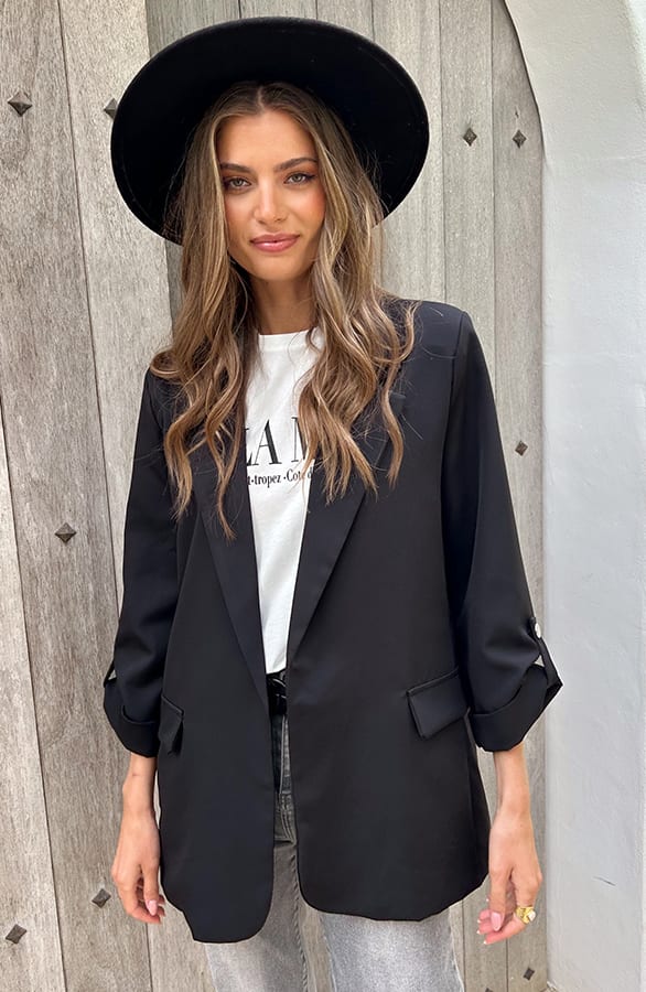 Oversized Blazer Limited Zwart – shoparchief, foto 2