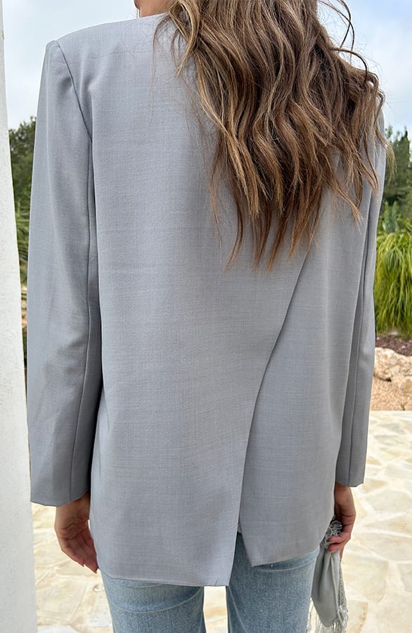 Oversized Blazer mit offenem Rücken Grau, Mäntel, Foto 9