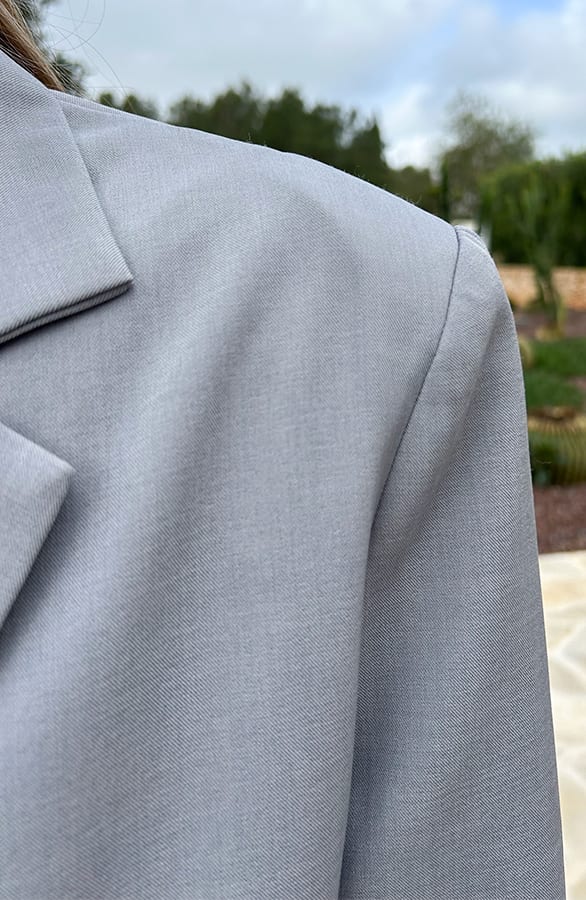 Oversized Blazer mit offenem Rücken Grau, Mäntel, Foto 11
