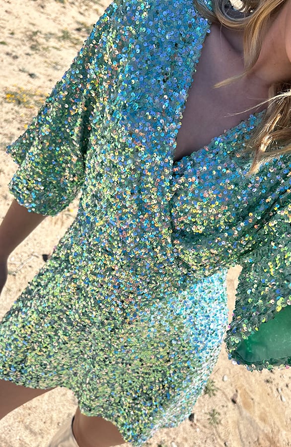 Playsuit Pailletten Mint – shoparchief, foto 3