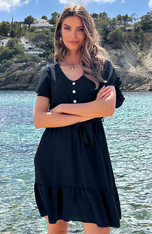 Portofino Jurk V-Hals Night Blue – shoparchief, foto 6