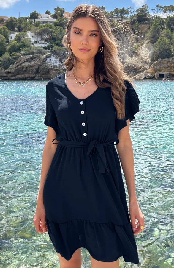 Portofino Jurk V-Hals Night Blue – shoparchief, foto 1