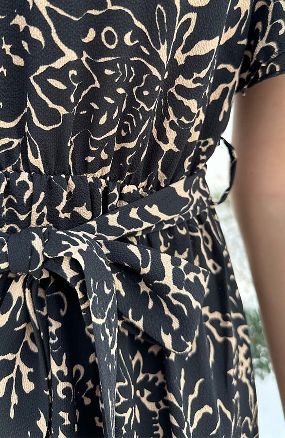 Portofino Kleid V-Ausschnitt Print Schwarz, Shoparchiv, Foto 4