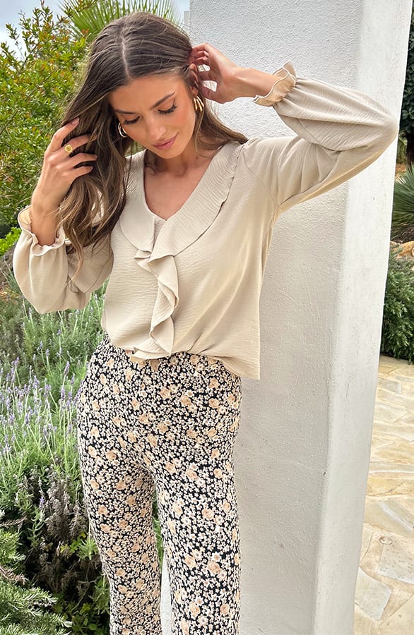 Ruches Detailed Blouse Beige – shoparchief, foto 6