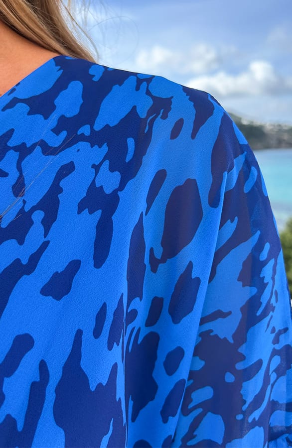 Ruffle Laagjes Jurk Leopard Kobalt – jurken, foto 7