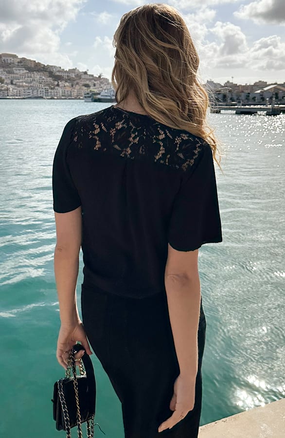 Rüschen-Spitzentop Schwarz, Shoparchiv, Foto 2
