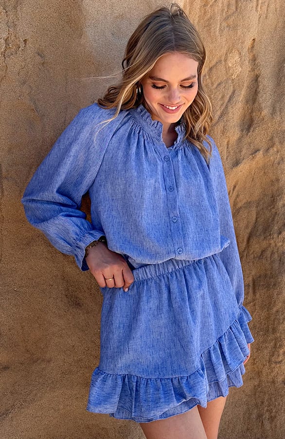 Ruffle Skort Blauw – shoparchief, foto 4