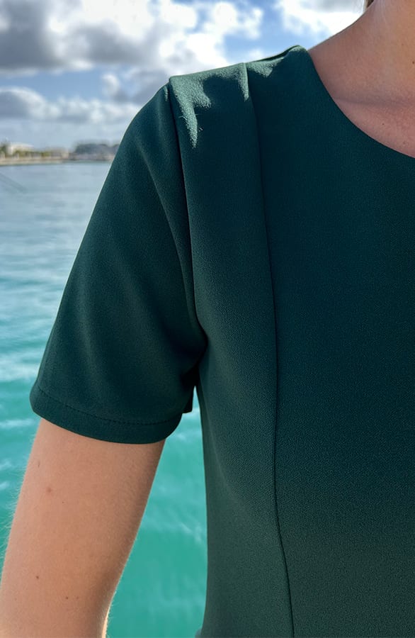 Scuba Taille Jurk Smaragd – sale, foto 8