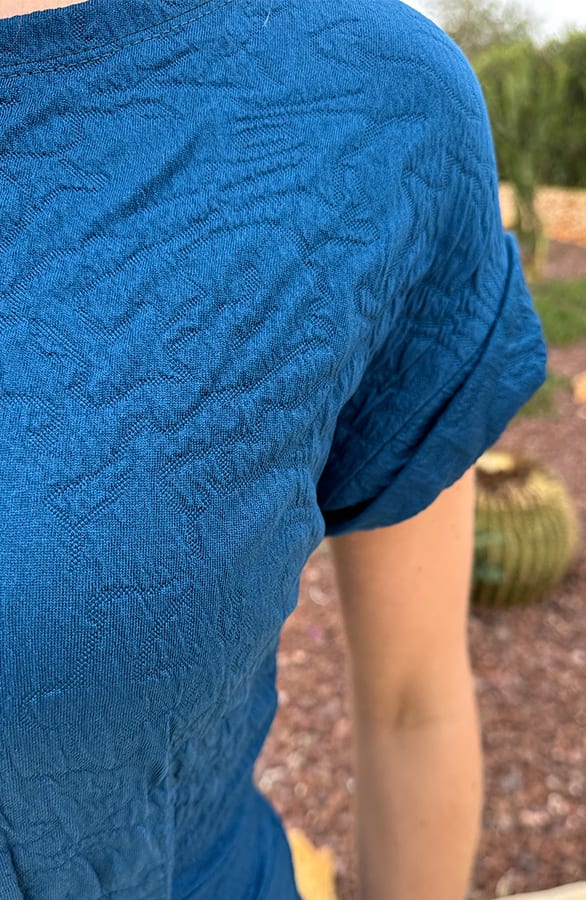 Textured Strik Jurk Jeans Blue – jurken, foto 5