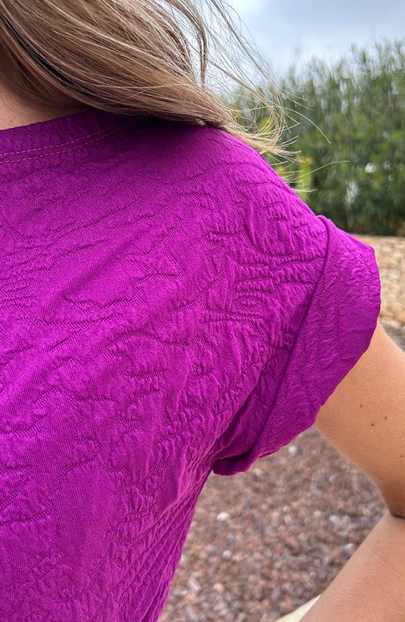 Textured Strik Jurk Perfect Purple – jurken, foto 7