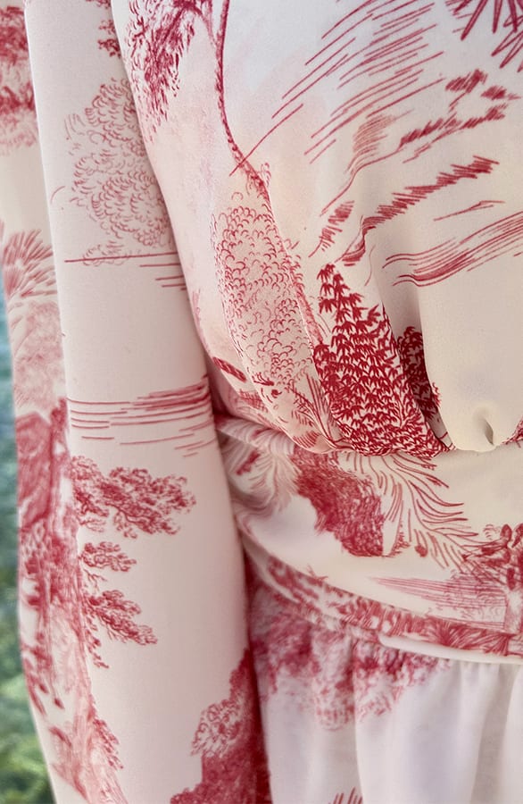 V-Ausschnitt Kleid Schleife Detail Print Dust Rosa, Kleider, Foto 7