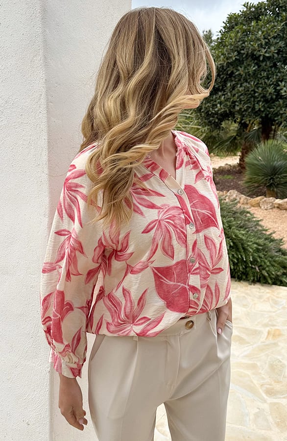 Viscose Bluse mit Blumenprint Dust Rosa, Blusen, Foto 6