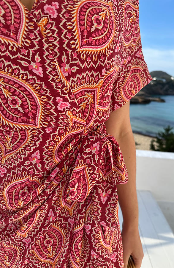 Wickelkleid Print Rosso, Kleider, Foto 4