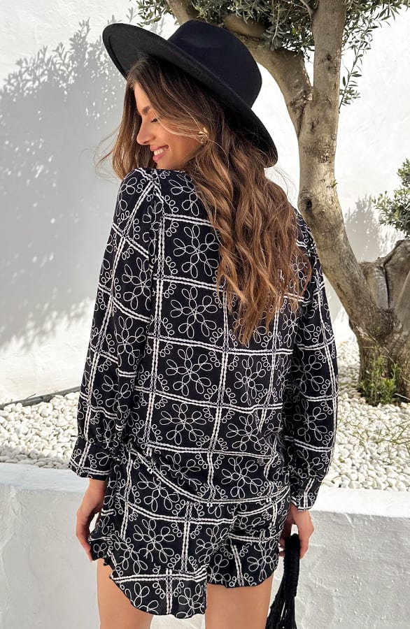 Yves Blouse Flower Black – shoparchief, foto 4
