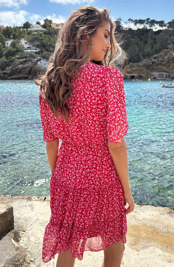 Cala Bassa Jurk Flower Rood – jurken, foto 4
