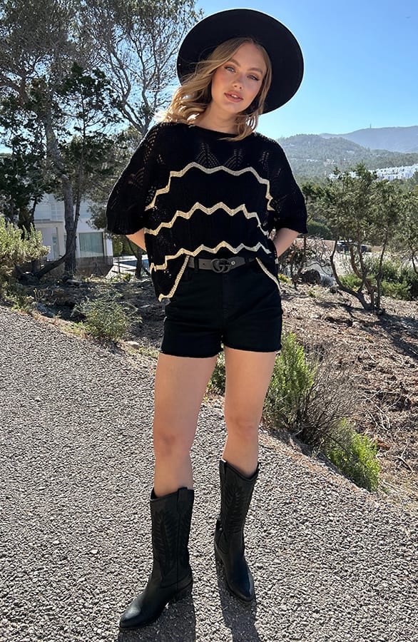 Lurex Gehaakte Top Zwart – tops, foto 7
