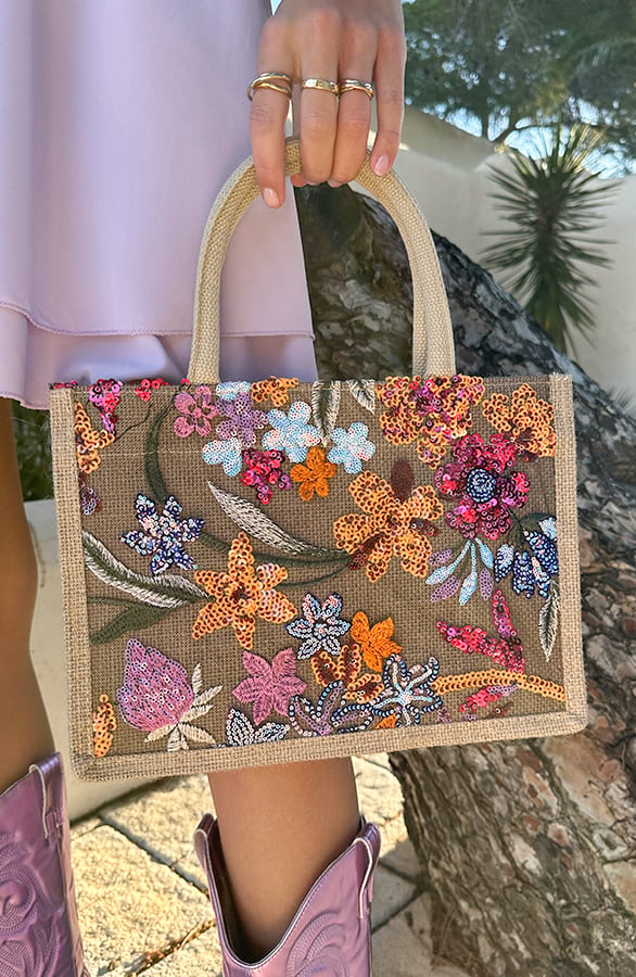 Pailletten Flower Handtas – shoparchief, foto 2
