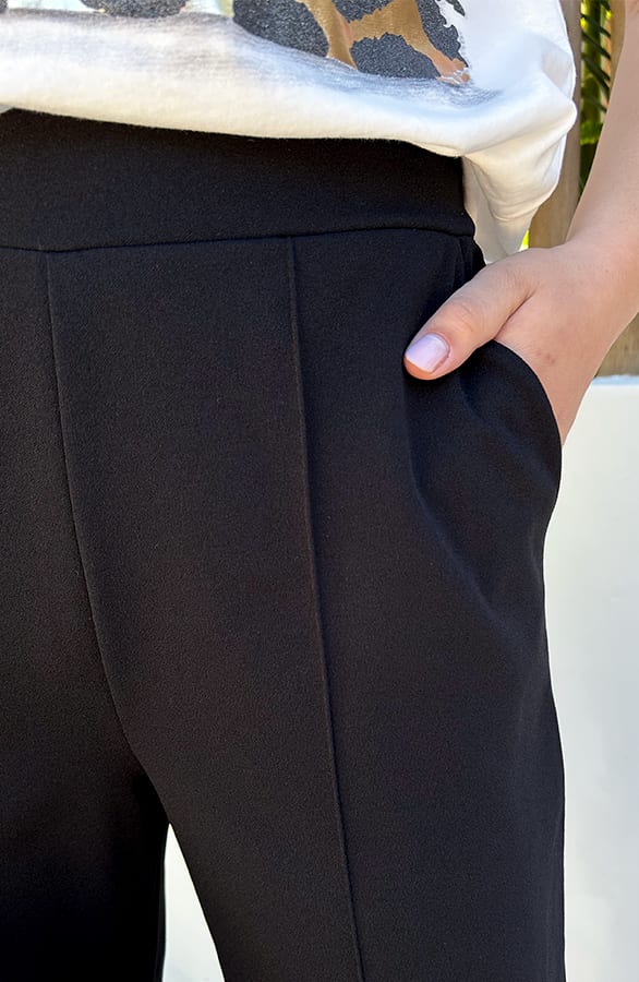 Scuba Wide Leg Pantalon Zwart – shoparchief, foto 2