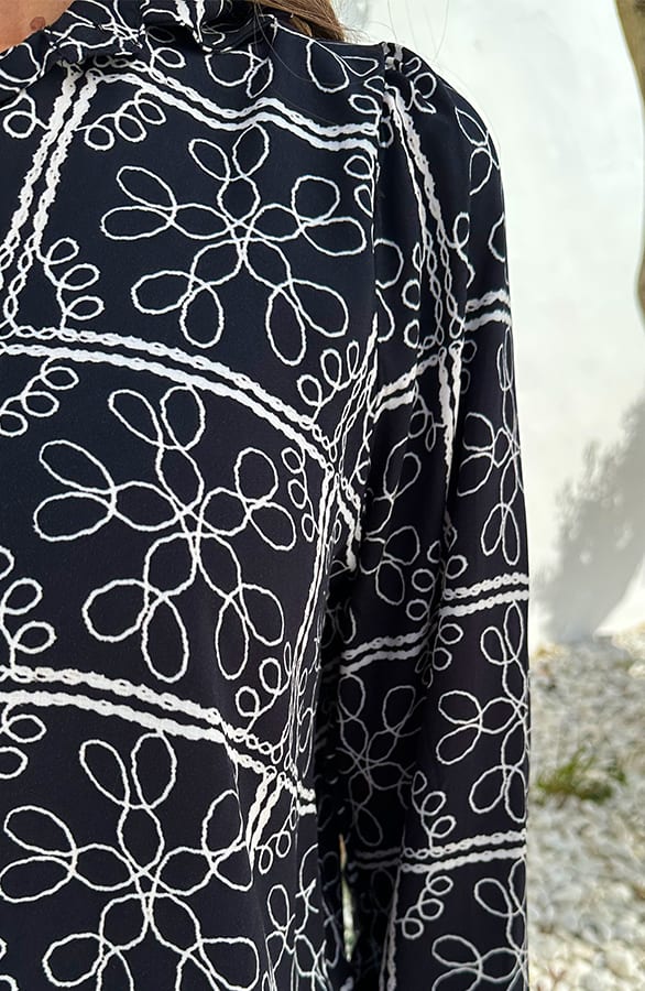 Yves Blouse Flower Black – shoparchief, foto 9