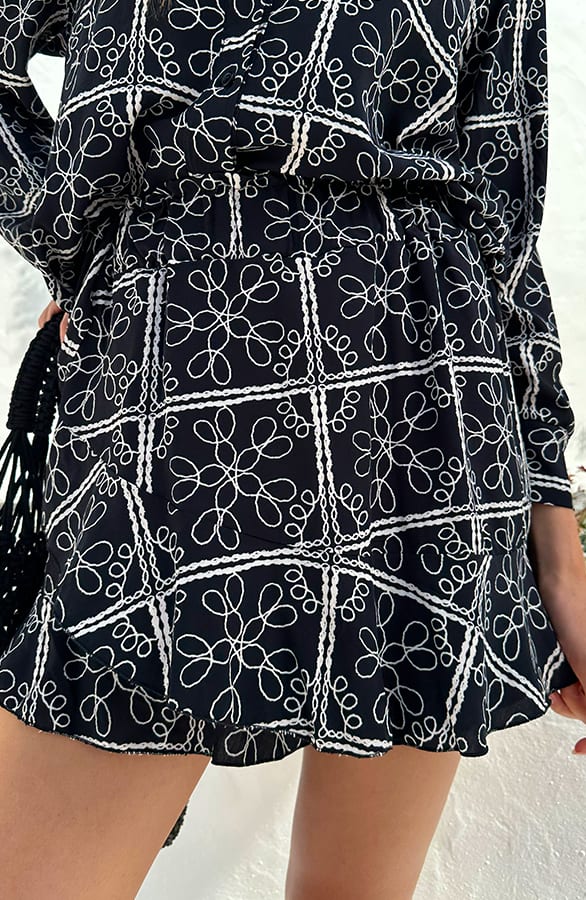 Yves Skort Flower Black – shoparchief, foto 1