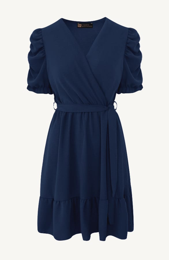 Amalfi Jurk Met Pofmouwen Night Blue – shoparchief, foto 7