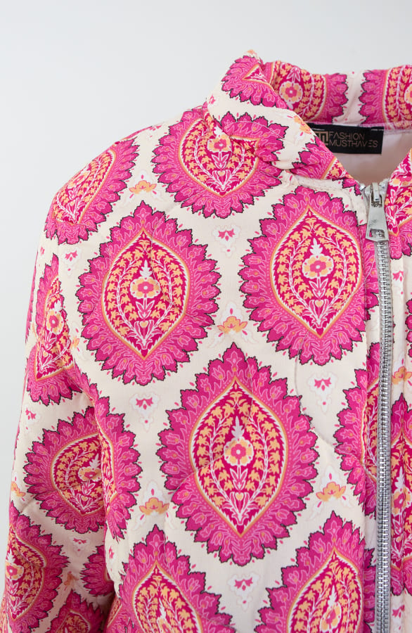 Bomber Jacket Classic Print Pink – jassen, foto 9