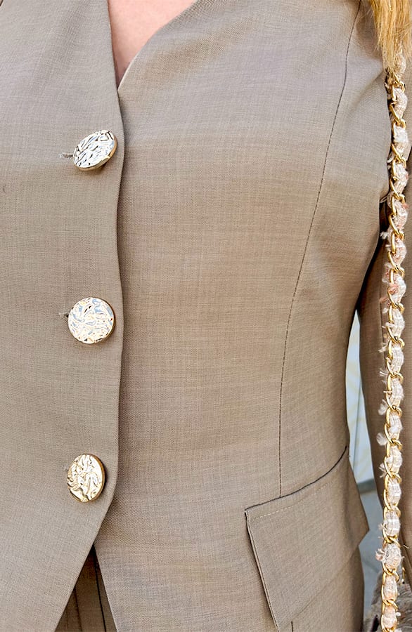 Classy Muse Taillierter Blazer Dark Beige, Shoparchiv, Foto 4