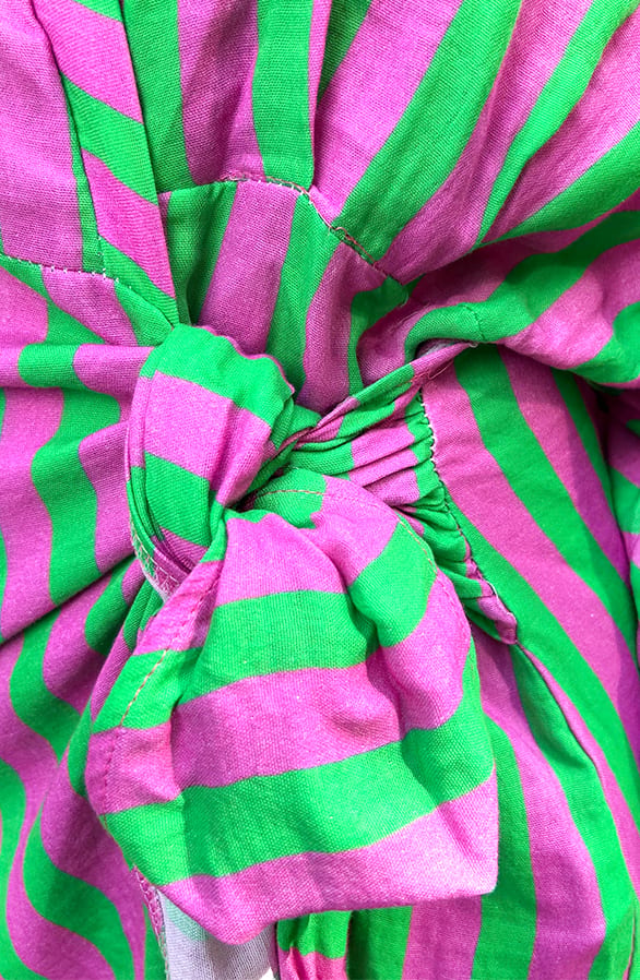 Cotton Wrap Jurk Stripe Bright Green – jurken, foto 7