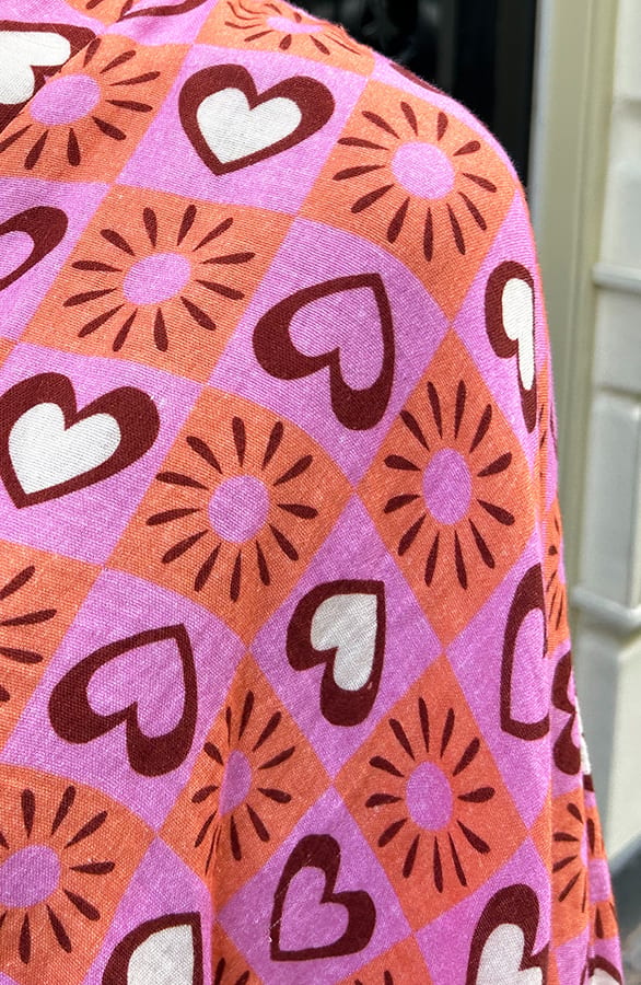 Cotton Wrap Jurk Sunny Heart Lila – shoparchief, foto 4