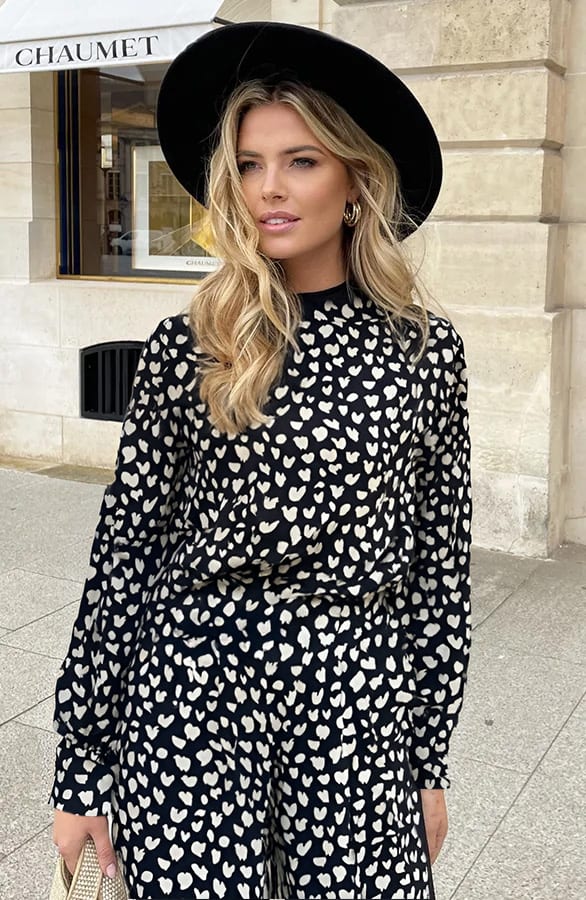 Mila Blouse Long Sleeve Cheetah Zwart – shoparchief, foto 3
