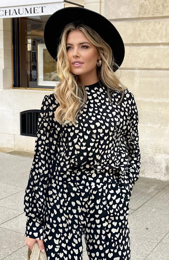 Mila Blouse Long Sleeve Cheetah Zwart – shoparchief, foto 1
