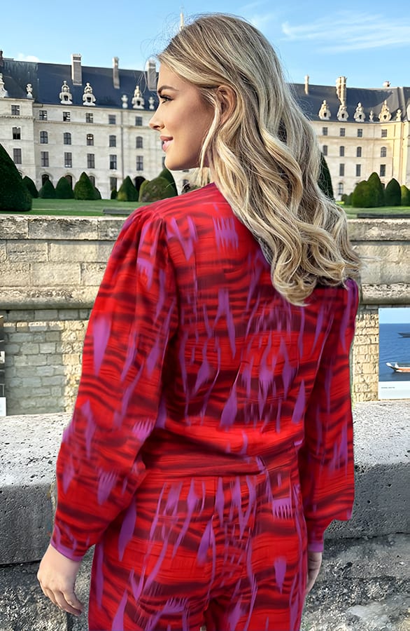 Mila Blouse Long Sleeve Fuchsia Rood – alle kleding, foto 2