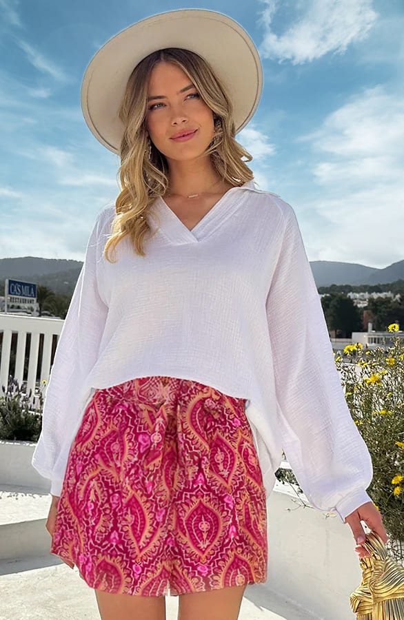 Rosso Chiffon Skort Bow Rood – shorts, foto 3
