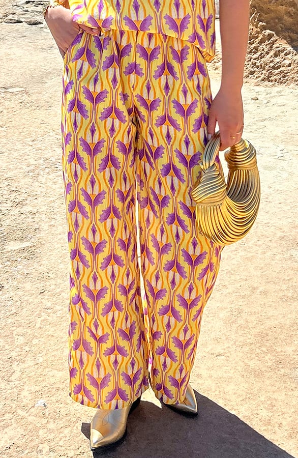 Eve Lino Hose Gelb, Schlaghosen, Foto 3