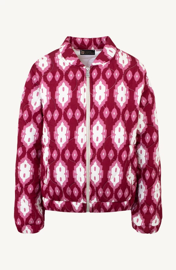 Bomber Jacket Classic Print Burgundy – shoparchief, foto 12