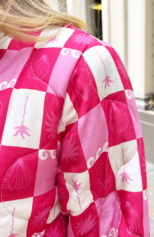 Bomber Jacket Classic Print Fuchsia – jassen, foto 7